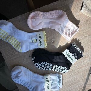 Womens Non-Slip Socks - Black, White, Pink